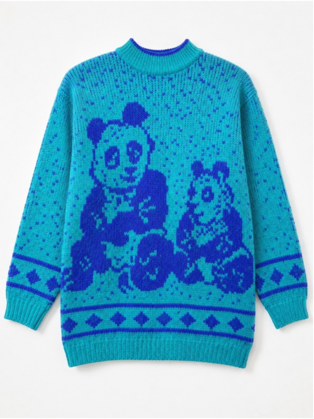 Vintage Stefanel 1980 Made in Italy Panda Bears Novelty Sweater